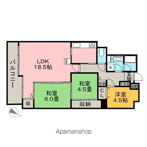 筑紫野市二日市南のマンションの間取り