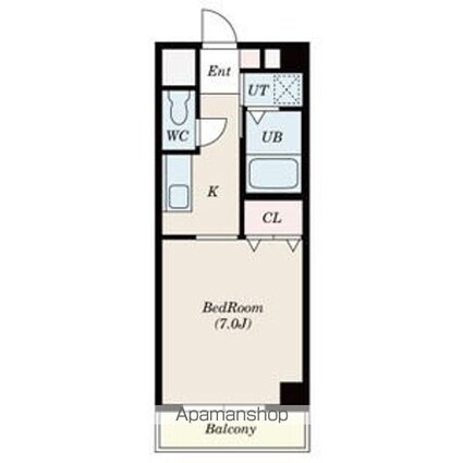 林風館[1K/24.18m2]の間取図