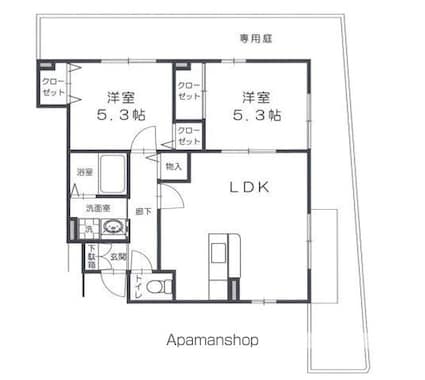 広島県広島市安佐南区山本５丁目[2LDK/52m2]の内装