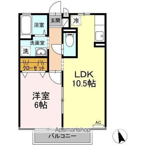久持良ハイツ Dの間取り写真