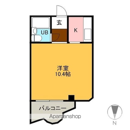 酒向第３ビル[1R/24.08m2]の間取図