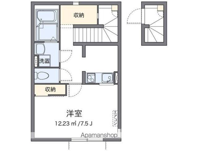 クレイノファウンデーション美好[1K/32.44m2]の間取図