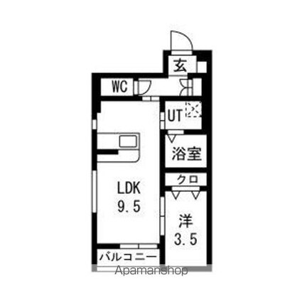 ＰＩＡ蒲町Ⅱ[1LDK/34.16m2]の間取図