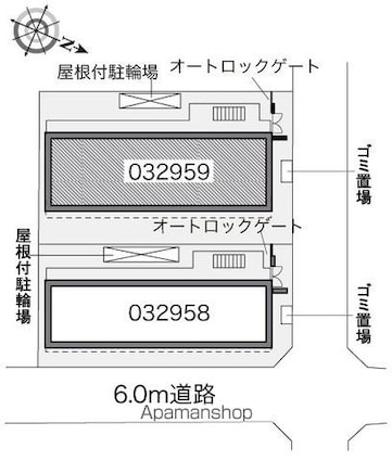 レオパレスカメリアウエスト[1K/22.35m2]の配置図