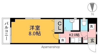 Ｅ－ＣＡＳＡ入明[1K/25m2]の間取図