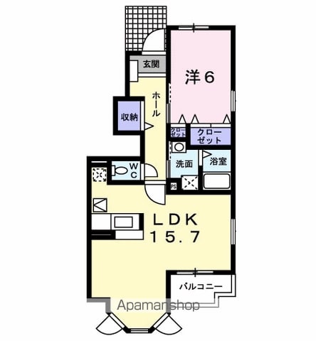 クリーン　シャトー富士見・第二 101 ｜ 東京都立川市富士見町３丁目21-6（賃貸アパート1LDK・1階・52.74㎡） その2