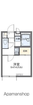 レオパレスカーマ９２９[1K/19.87m2]の間取図