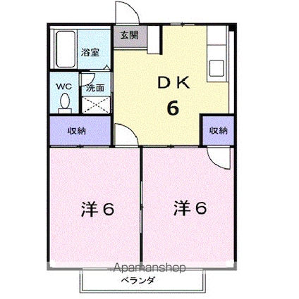 ルミネハイツ[2DK/39.74m2]の間取図