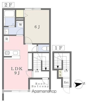 ＥＡＲＬ’Ｓ　ＣＯＵＲＴ生石[1DK/45.54m2]の間取図