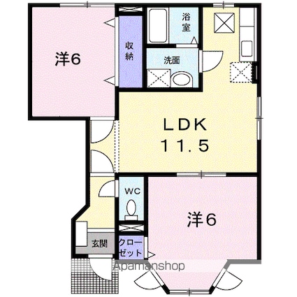 ラヴィリントスＡ[2LDK/53.51m2]の間取図