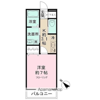 ＬＥＯ六拾伍番館[1K/26.08m2]の間取図