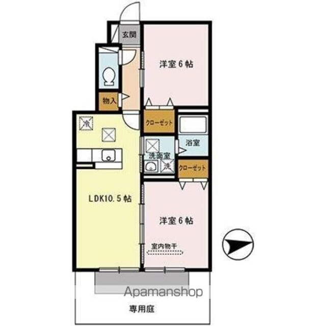 和歌山県和歌山市西浜[2LDK/51.21m2]の間取図