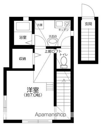 東京都杉並区下井草２丁目[1K/25.8m2]の間取図