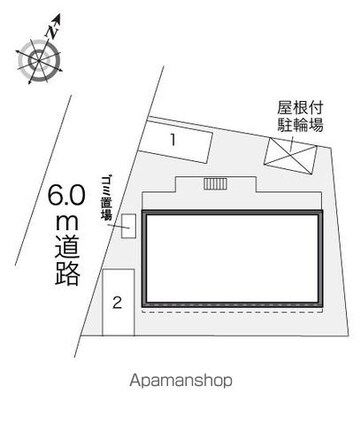 レオパレスブルースカイ　阿久和[1K/19.87m2]の配置図