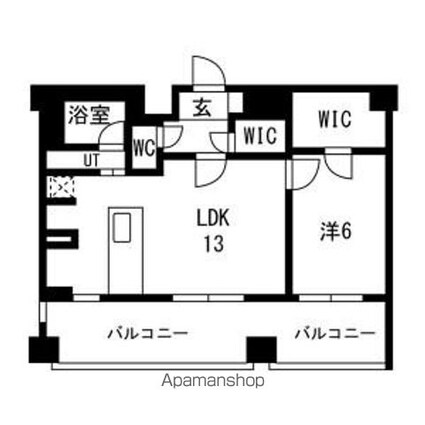 スパシエ幡ヶ谷[1LDK/48.6m2]の間取図