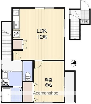 練馬区下石神井６丁目住宅[1LDK/48.43m2]の間取図