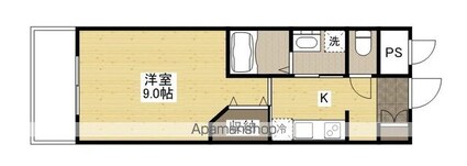 アクアシティ本川町[1K/29.88m2]の間取図