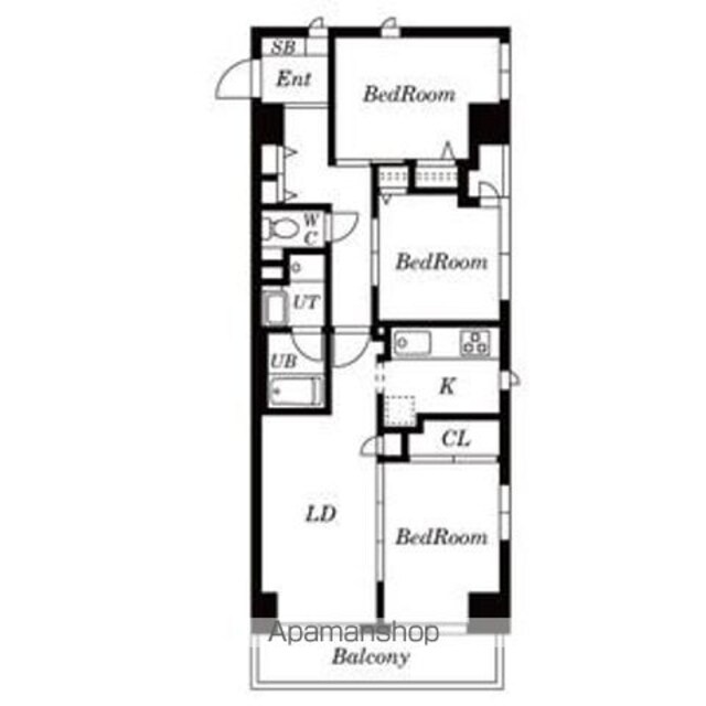 シュパール千代田[3LDK/64.15m2]の間取図