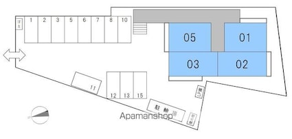 滋賀県草津市東矢倉３丁目[1LDK/42.79m2]の配置図