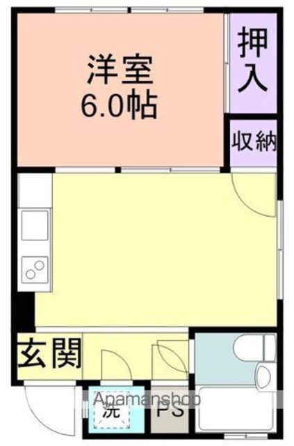 玉井ビル[1DK/32m2]の間取図