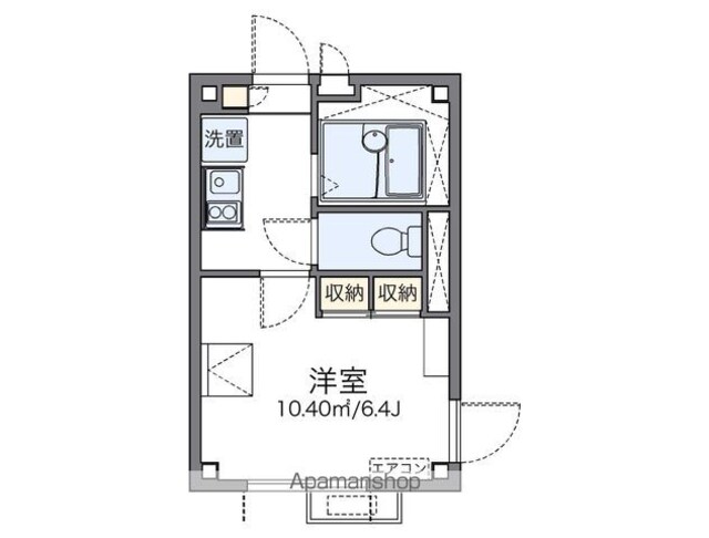 レオパレスブライトン　ヒル[1K/20.34m2]の間取図