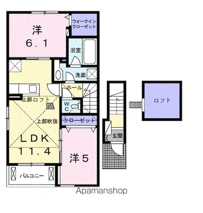 アルモニー倉敷Ⅲ[2LDK/55.12m2]の間取図