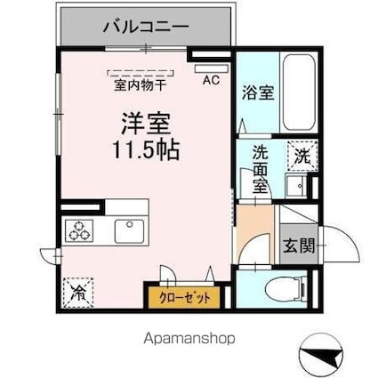 リライズ東雲[1R/30.3m2]の間取図
