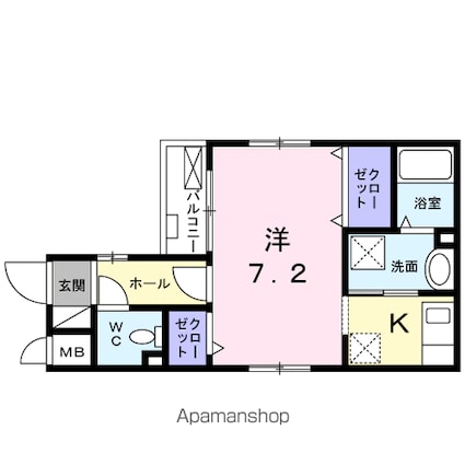 エテルノ西荻[1K/27.7m2]の間取図