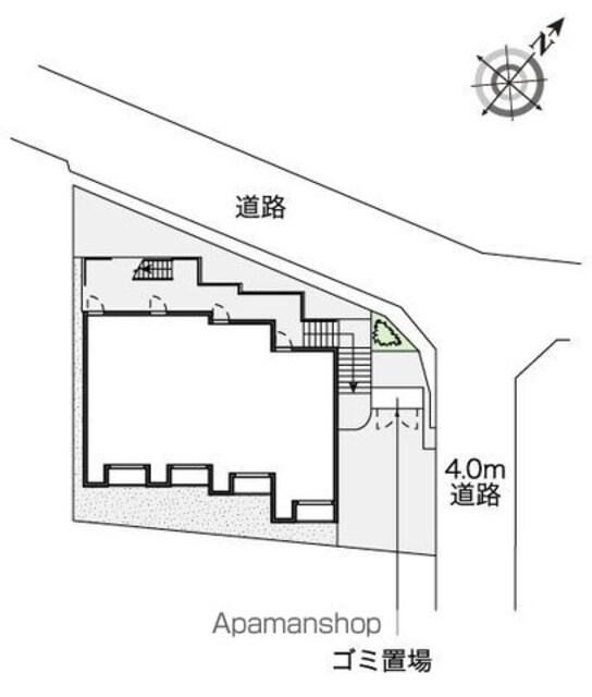レオネクストブルーハイツ小笹[1K/25.89m2]の配置図