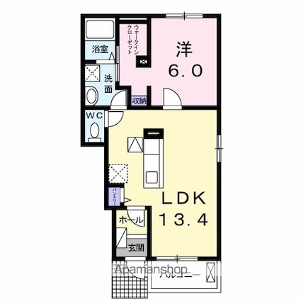 ルミナス名東　Ⅱ[1LDK/47.08m2]の間取図