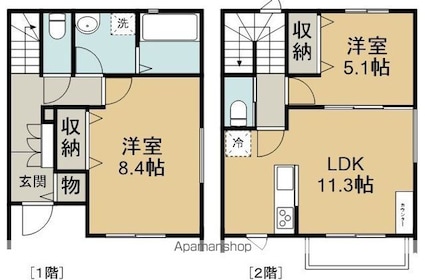 ドルチェ　ヴィラ[2LDK/67.9m2]の間取図