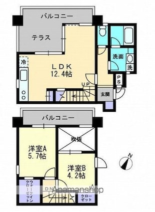 キュービックパレス[2LDK/60.39m2]の間取図