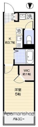 ル・コクリコ[1K/20.5m2]の間取図