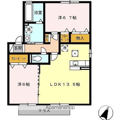 ドエル古賀　Ｂ棟の間取り