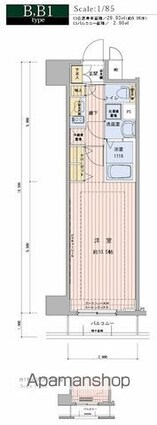 メインステージ浅草橋駅前[1K/29.93m2]の間取図