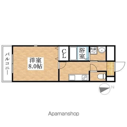 愛知県名古屋市西区大野木２丁目[1K/27.56m2]の間取図