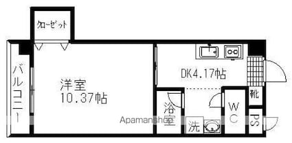 第８みのりハイツ福音寺[1DK/33.53m2]の間取図
