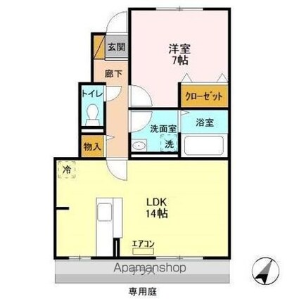 ウインド　フィル[1LDK/50.88m2]の間取図