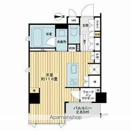 ベルジェンド三鷹ラ・ヴィエ[1R/31.42m2]の間取図