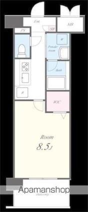ＣＯＮＳＴＥＬＬＡＴＩＯＮ[1K/29.76m2]の間取図