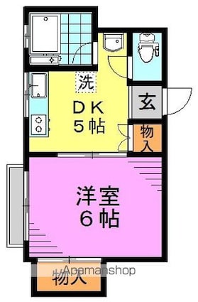 東京都杉並区和田３丁目[1DK/22m2]の間取図