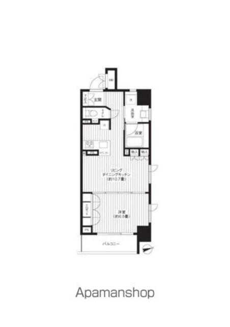 レジディア新御徒町[1LDK/44.16m2]の間取図