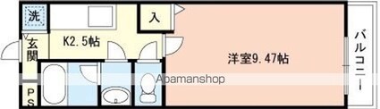 和歌山県和歌山市中之島[1K/27m2]の間取図