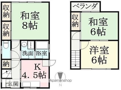 山本レンタルハウス[3K/57.84m2]の間取図
