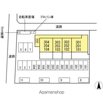 フィネス木太[2DK/44.82m2]の配置図