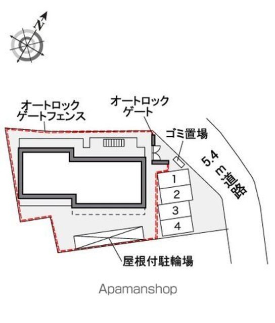 レオパレスユウ[1K/19.87m2]の配置図
