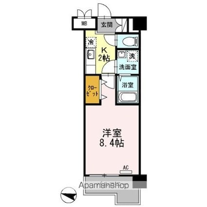 カーサ　フェリーチェ　柴又[1K/27.51m2]の間取図