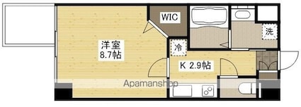 広島県広島市南区松川町[1K/27.86m2]の間取図