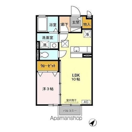 セピアコート　Ｉ[1LDK/32.26m2]の間取図