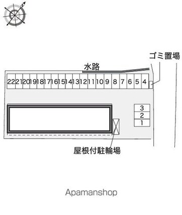 レオパレスエムエスエムⅢ[1K/28.02m2]の配置図